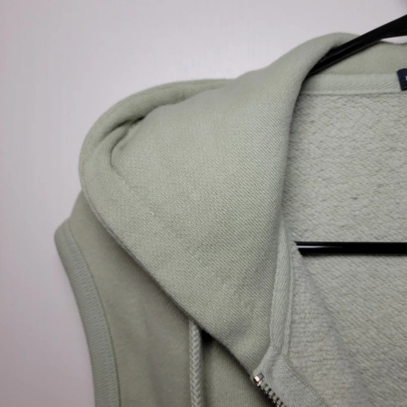 Brandy Melville Light Green Hooded Zip-Up Vest Sweater | One Size - Picture 5 of 8